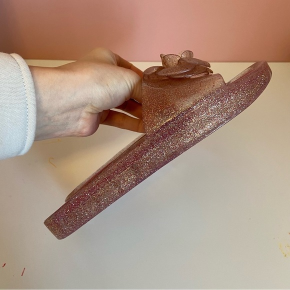 Kate Spade Jelly Slides Slip On Floral Glitter Sparkle Jelly Sandals Pink Size 7 - Picture 5 of 9